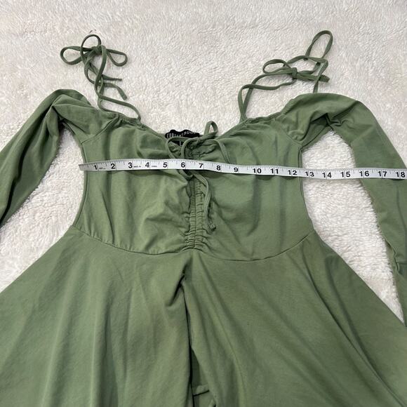 Y2K Current Mood Dolls Kill Womens Off the Shoulder Fairy Green Cotton Dress L - Picture 3 of 6